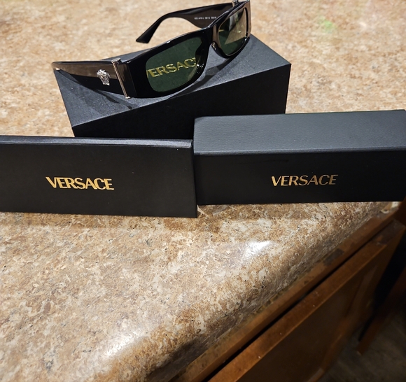 Versace Black and Silver Sunglasses